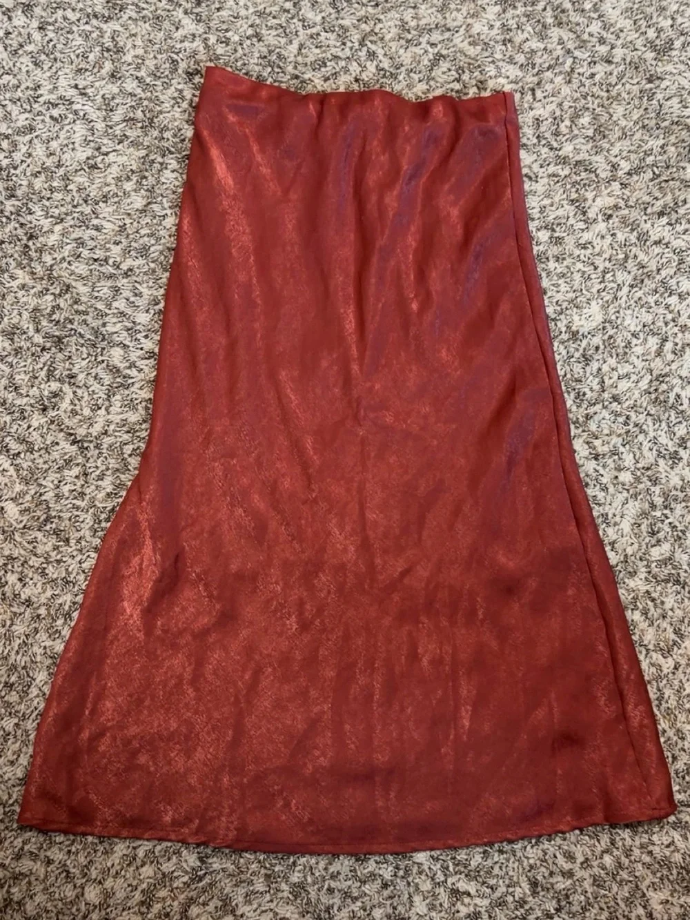 Rust Red Midi Slip Skirt